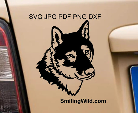 Shikoku SVG Clipart - Dog Head Vector Cut FIle