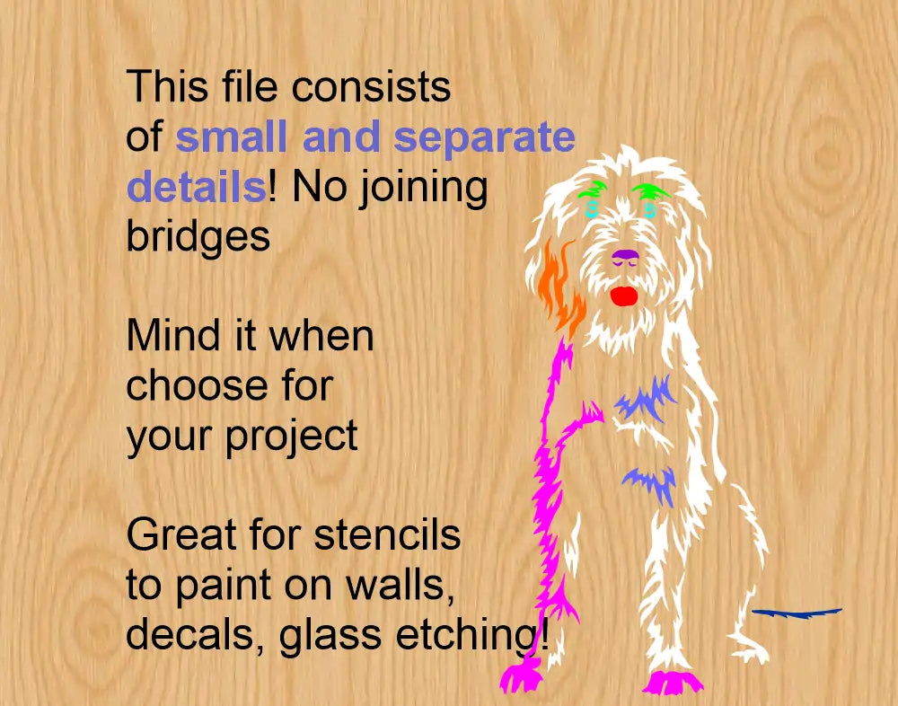 details shown of pudelpointer svg stencil art
