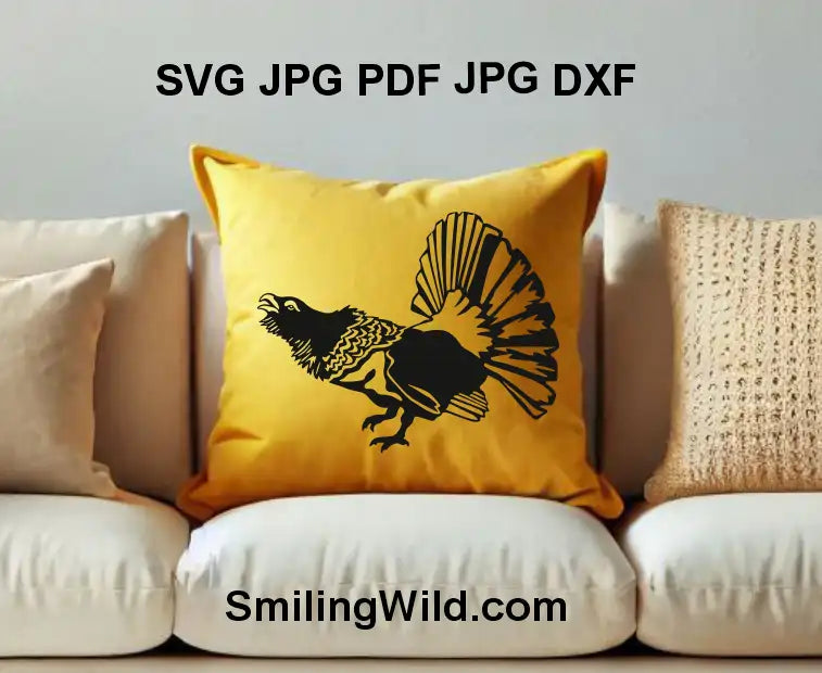 PNG vector of Capercaillie bird full body black color design – perfect for Cricut and forest-themed décor