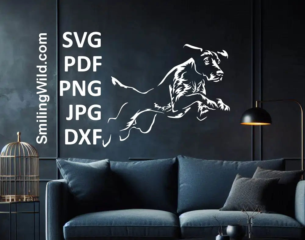 Hunting dog silhouette SVG and png – High-quality German Shorthaired Pointer digital design for pet decor
