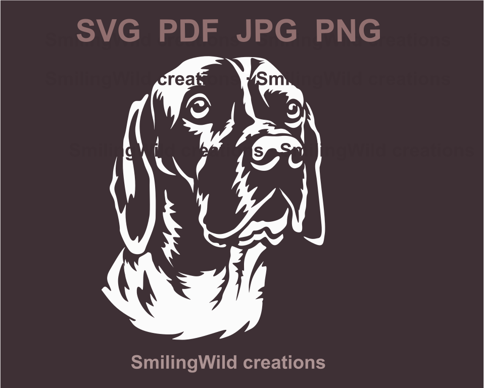 Old danish pointer dog svg and png laser cut file for crafting on Cricut, Silhouette and other cutting machies