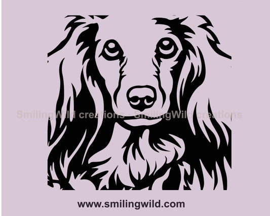 Long haired dachshund svg clip art