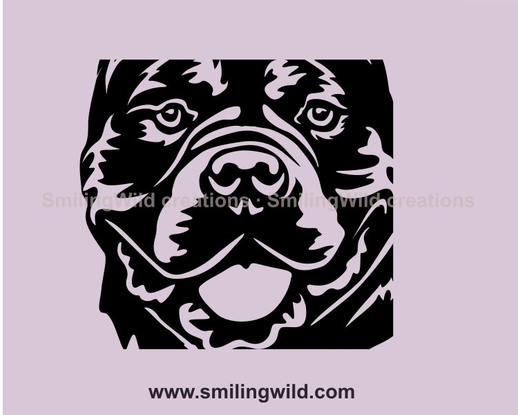 American Bully SVG Portrait, Hund Vektor Grafik Clip Art, American Bully digitale Vektorgrafik Datei