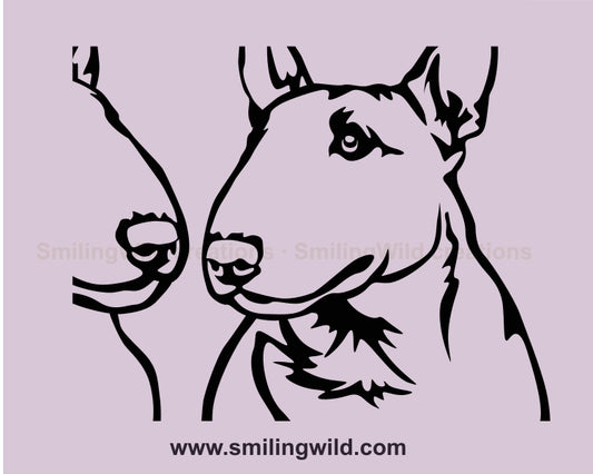 Bullterrier Doppelporträt SVG ClipArt