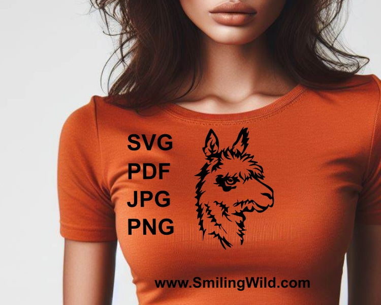 Alpaca svg clip art face design