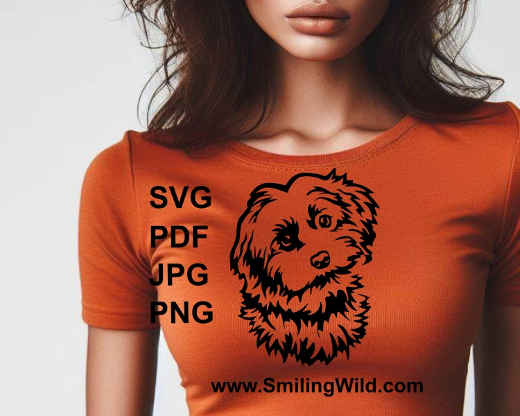 Cavapoo svg cuttable vector clip art file