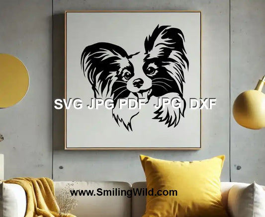 Papillon face clipart – High-quality SVG PNG DXF for Cricut & laser projects