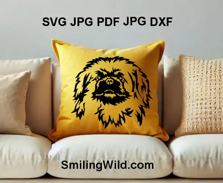 Pekingese head clipart – High-quality SVG PNG DXF for Cricut & laser projects