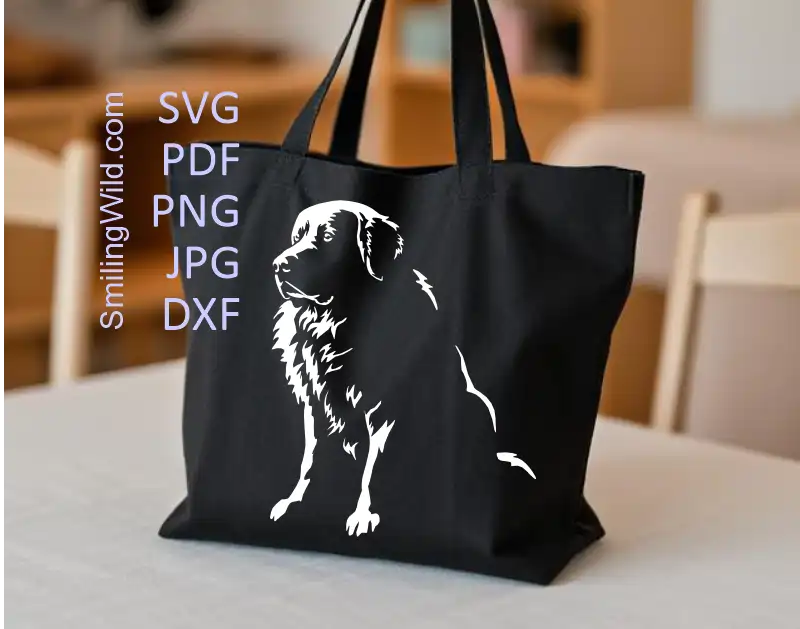 Great Pyrenees white vector clipart applied to a dark surface, highlighting the high-contrast of the cut file.