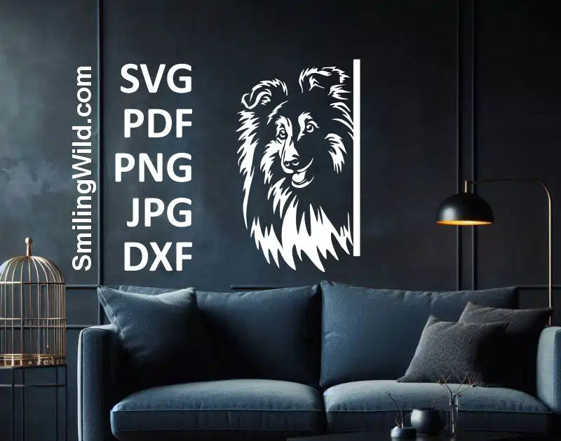 Sheltie dog DXF file for Cricut and Silhouette sticker cutting