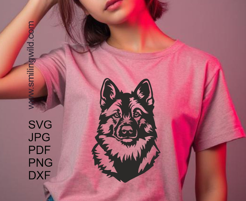 Swedish Elkhound PNG, DXF vector clipart image set of the hunting dog files Optimized for cutting engraving machines (Cricut, Silhouette)