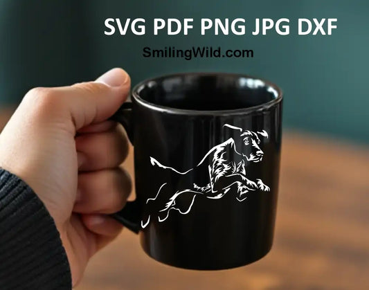 Agility dog svg and png clipart – German Shorthaired Pointer in motion, ideal for engraving and DIY crafts