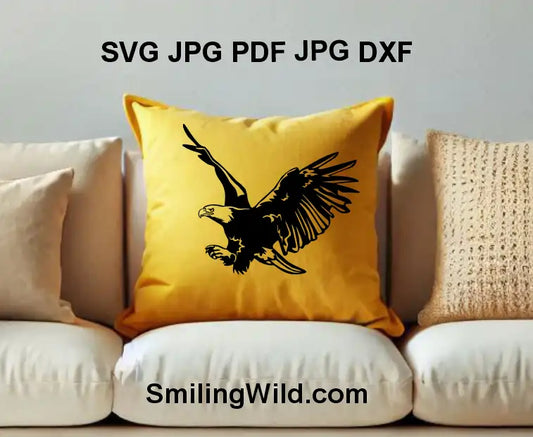 American eagle clipart PNG – bird of prey silhouette for engraving and crafts