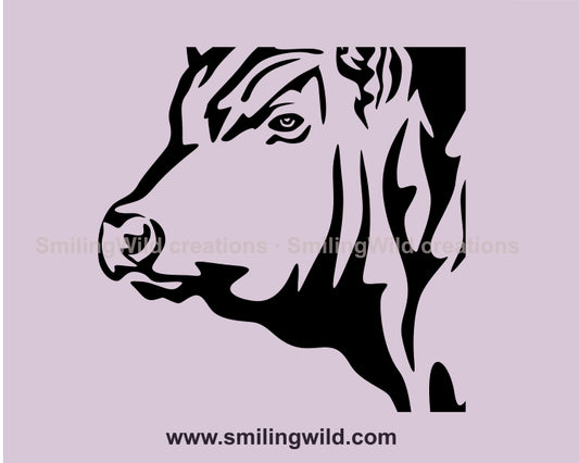 Full body close up Black Angus bull clipart vector file for farm animal crafting and cutting