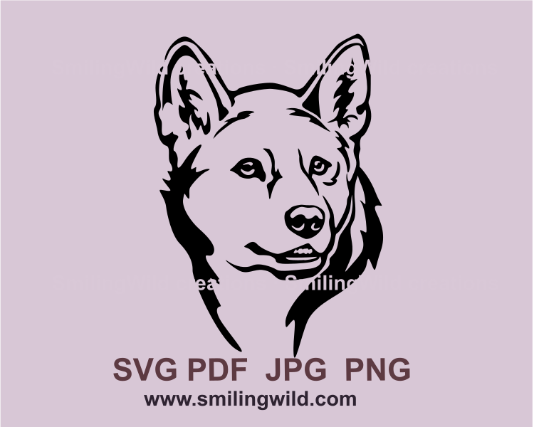 a svg portrait of an A popular Australian animal - the dingo