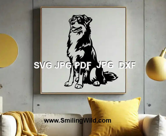 Australian Shepherd silhouette dxf clipart for custom pet décor