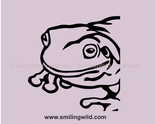 australian green tree frog digital portrait in black color