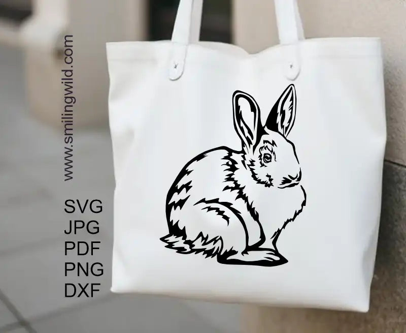 Detailed vector graphic of a baby bunny rabbit for Cricut, laser cutting, and DIY projects