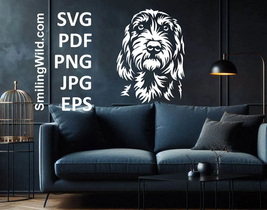 Detailed Barak Hound PNG vector graphic, ideal for hunting-themed designs, decals, and laser engraving