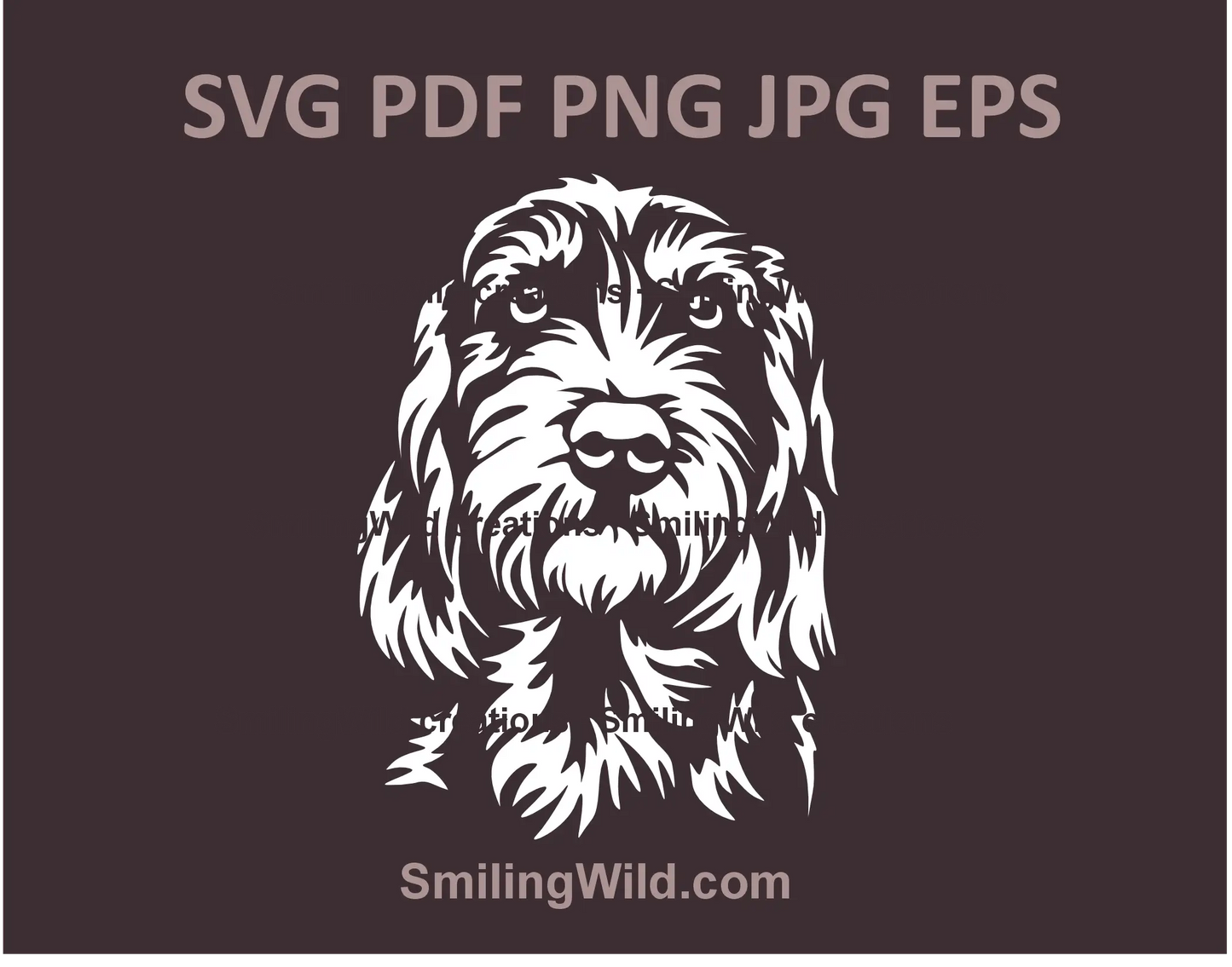 Barak Hound SVG hunting dog portrait in white and black, perfect for Cricut, Silhouette, and laser cutting