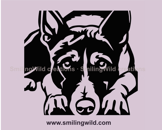 peeking basenji digital drawing with transparent background