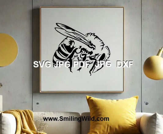 Nature-Inspired Bee profile Clipart for Crafts - Wildlife SVG PNG DXF for Laser Cutting