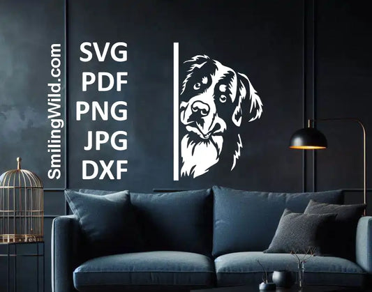 High-resolution Bernese Dog vector graphic for Cricut crafts and laser cutting projects