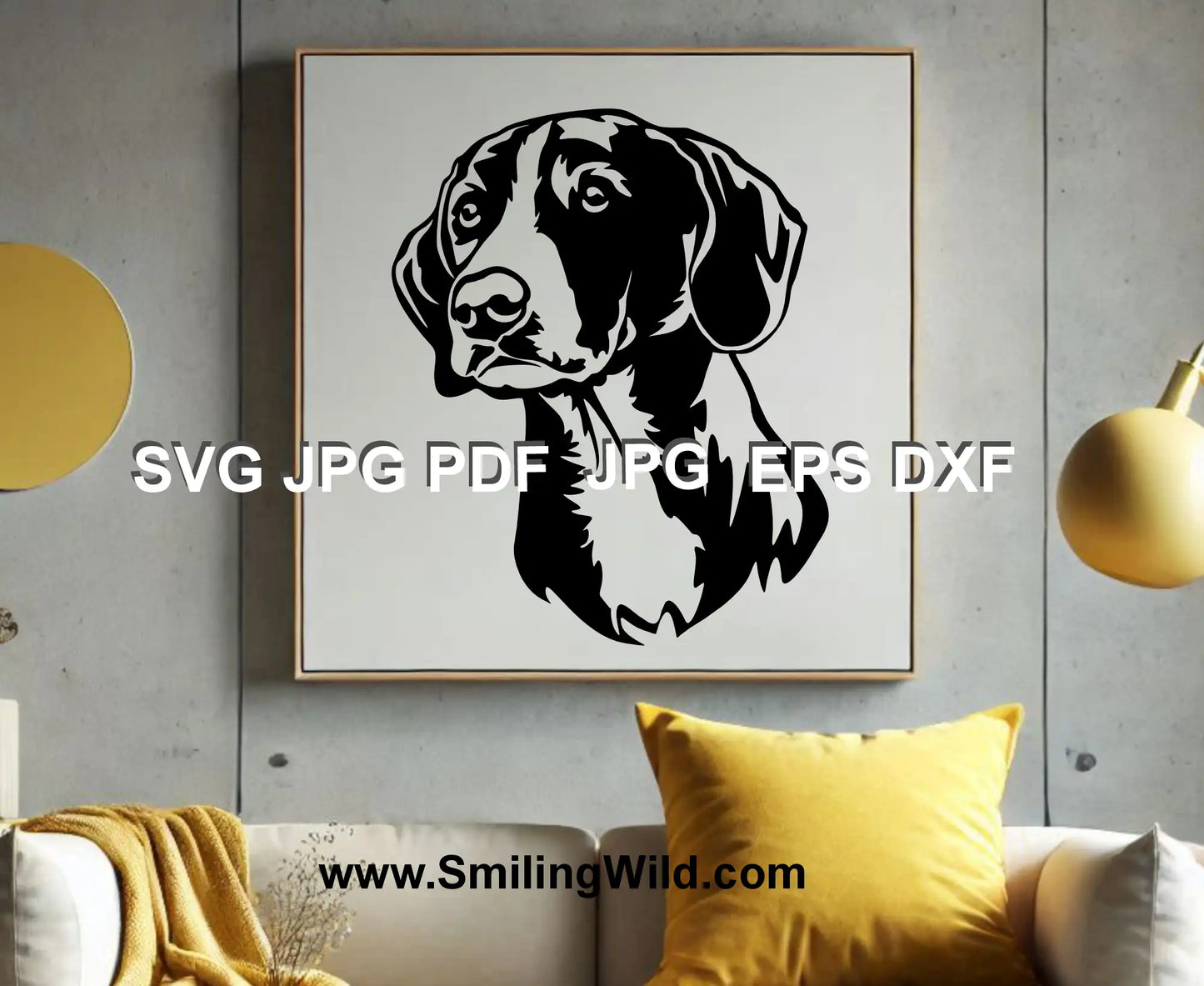 Versatile Gotland Hound dog clipart in black vector format, perfect for stickers, embroidery, and DIY crafts