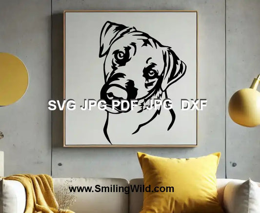 Black Mouth Cur dog black vector clipart - cricut and laser cut design and digital download