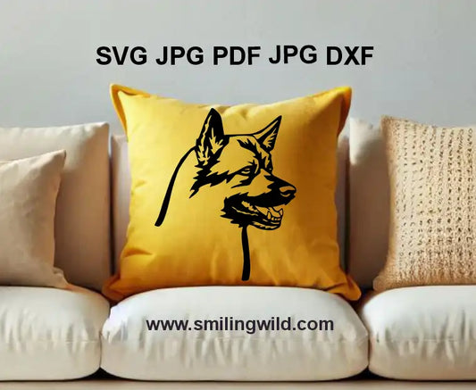 Norwegian Elkhound dog SVG PNG DXF file for Cricut, laser cutting, and DIY crafts