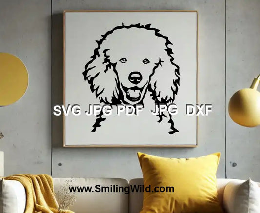 Poodle dog face PNG vector – perfect for vinyl decals and pet gifts