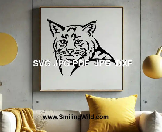 Bobcat face and body clipart – PNG, SVG, DXF files for DIY crafts, Cricut, and laser engraving projects