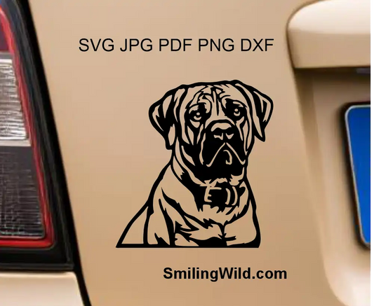 boerboel svg png and png portrait showcasing this african dog breed vector clipart file as a vinyl car decal
