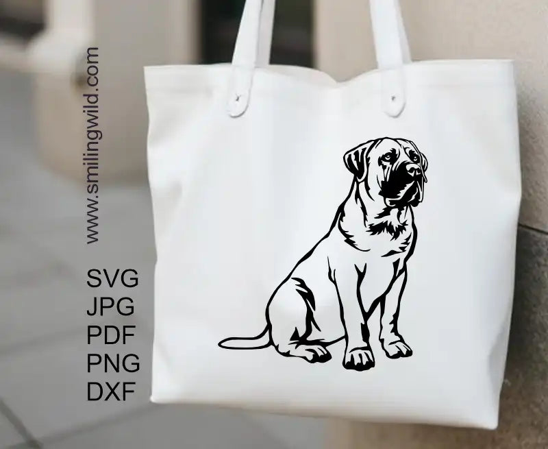 Boerboel vector graphic PNG DXF, realistic dog cutting design for DIY crafting and engraving