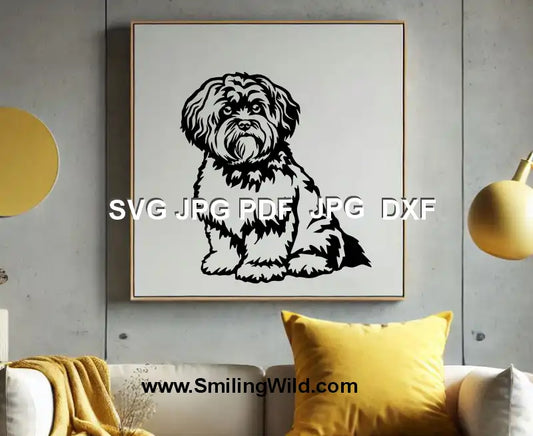 Bolonka Zwetna DXF file for precision cutting and engraving projects with Cricut, laser or Glowforge - a preview image