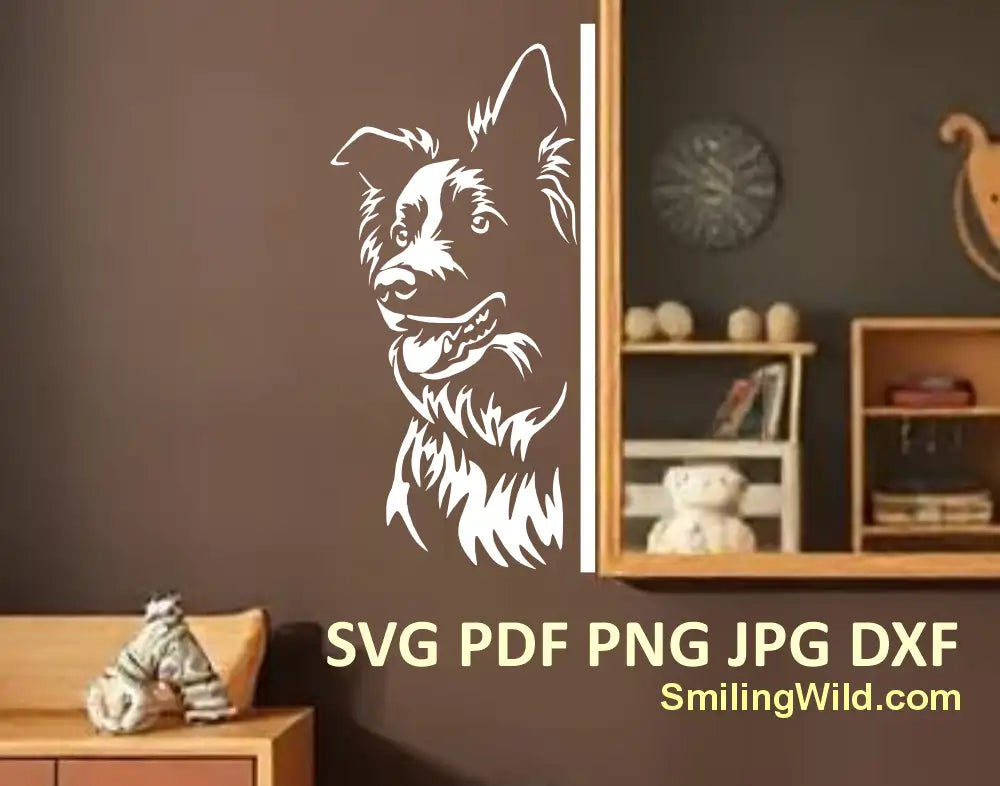 Border Collie digital silhouette – SVG design for pet lovers and crafters