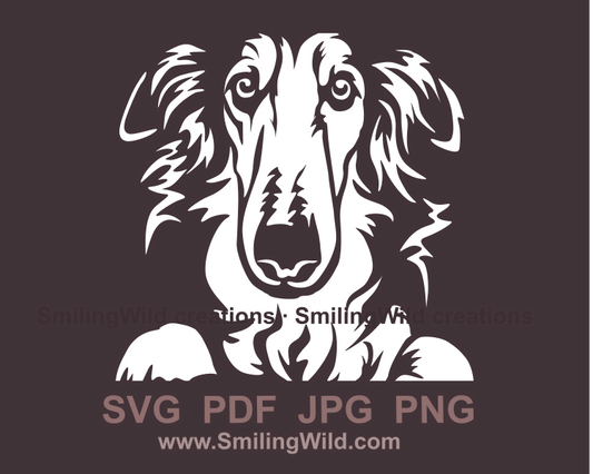 borzoi design in white color