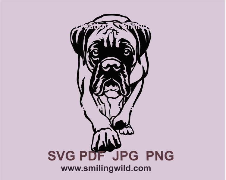 walking boxer dog clip art design made for application needs