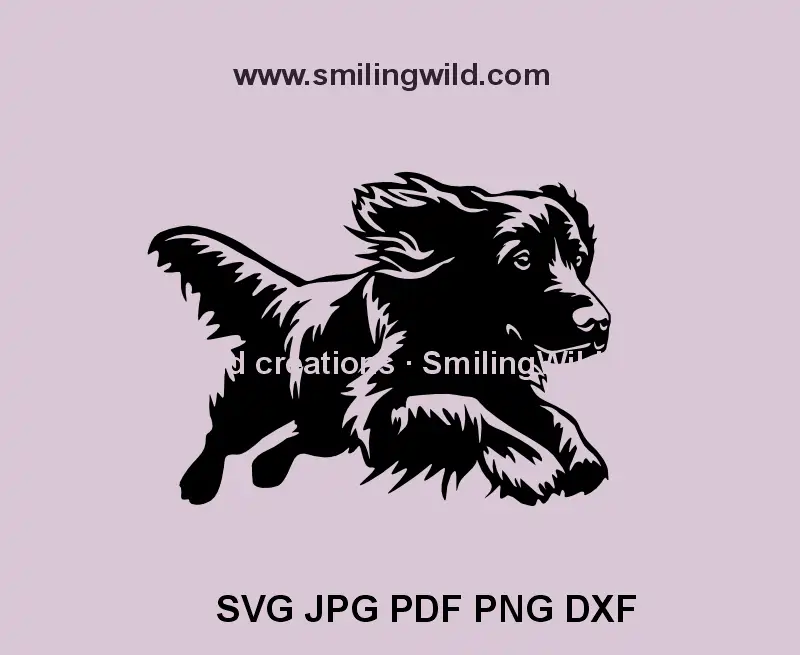 Realistic running Boykin Spaniel SVG for Cricut and laser cutting projects