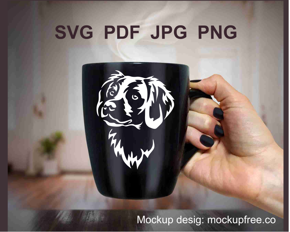 Brittany spaniel digital image printed ona black mug