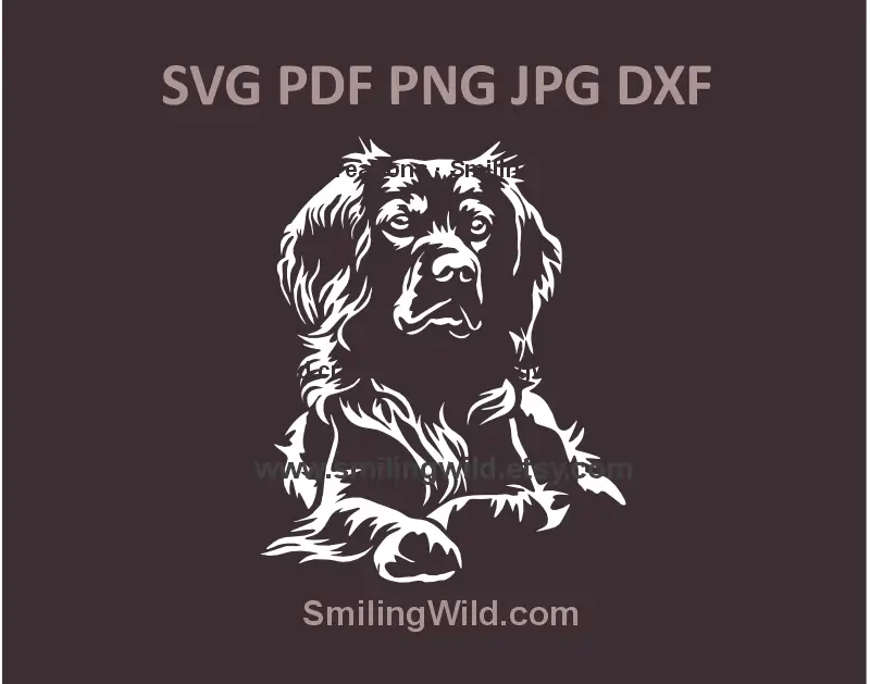 Full body Brittany Spaniel SVG lying dog vector graphic for laser cutting projects