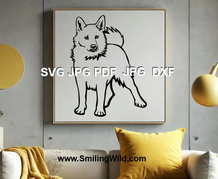 Norwegian Buhund dog SVG PNG DXF file for Cricut, laser cutting, and DIY crafts