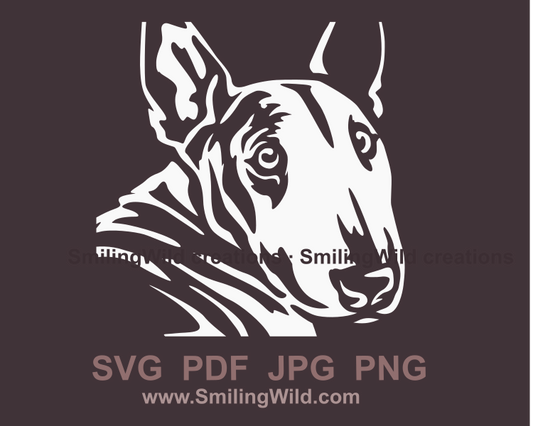 peeking bull terrier svg clip art designfor applications