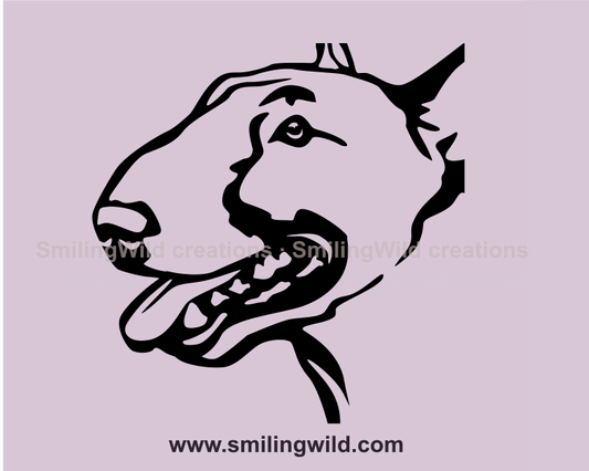 bull terrier vector portrait in close up position