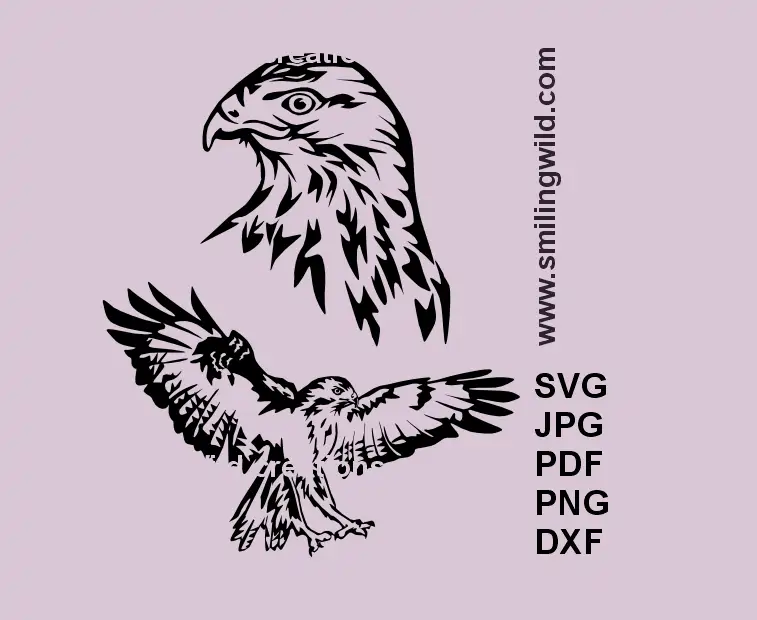 Common Buzzard head portrait SVG clipart for Cricut, laser cutting, and engraving projects