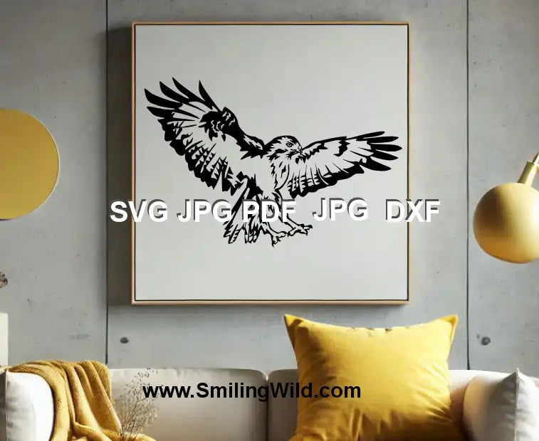 Realistic Common Buzzard bird head vector clipart for laser engraving and Silhouette projects