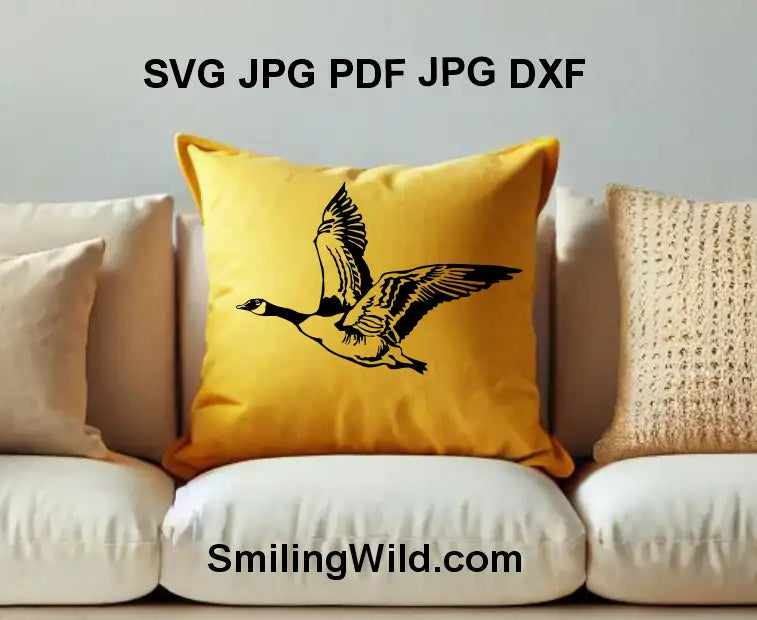 Realistic Canada Goose portrait PNG for wildlife engraving or vinyl decal crafts