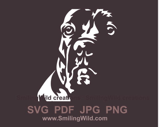 cane corso face design for cricut sue showing a stright, clean line