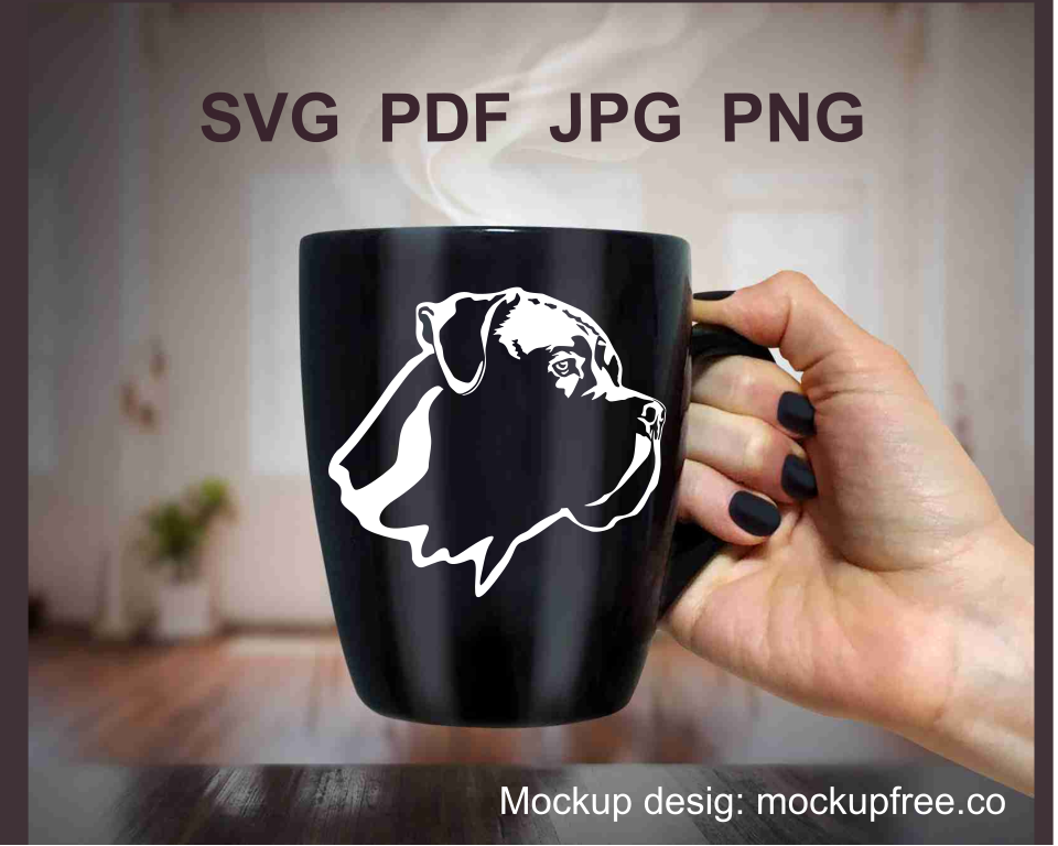 cane corso digital clip art application on a black mug