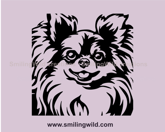 smiling chihuahua svg png clip art design in close up image